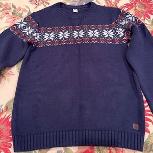 Janie and Jack Boys Navy Holiday sweater 12